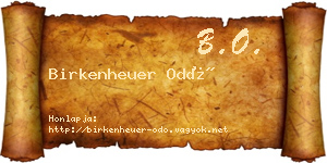 Birkenheuer Odó névjegykártya
